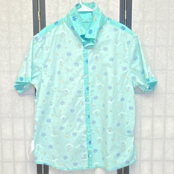 Hurley Stretch Button-Up Tropical Print Collared Shirt XXL Casual Short Sleeve - Picture 5 of 12